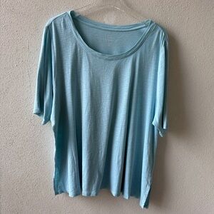 J‎ Jill 3X 100% Pima  Cotton Scoop Neck Elbow Sleeve Tee Beach Vacation Casual